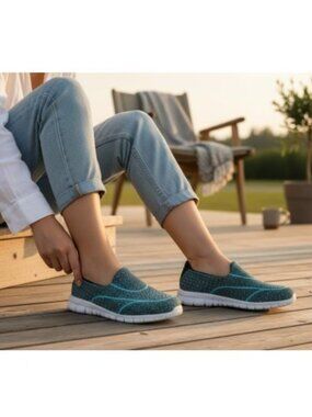 Blue Print Slip On Casual Shoes Ladies Size 8